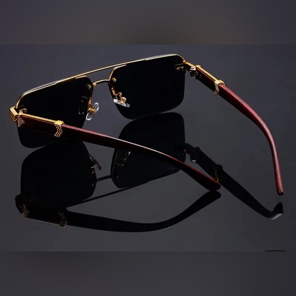 Classic retro wood grain men’s sunglasses - Picture 6 of 7